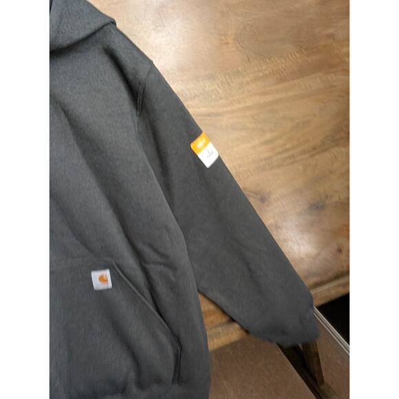 Carhartt Pullover Hoodie Men Large Gray Loose Fit Midweight Long Sleeve Workwear - Picture 3 of 5